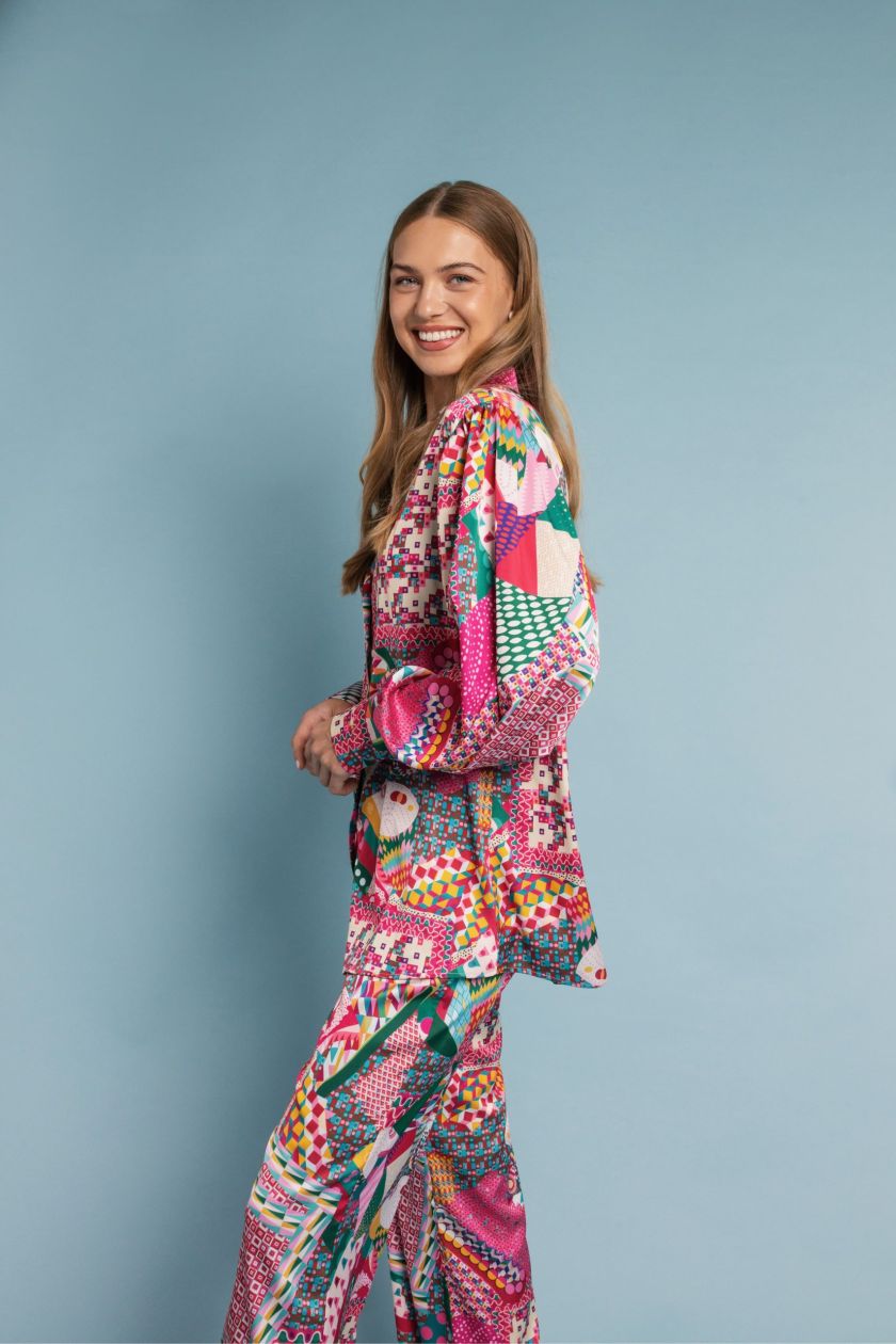 Brigitte Trousers – high-waist wide-leg silk-touch trousers by Bossy Girl