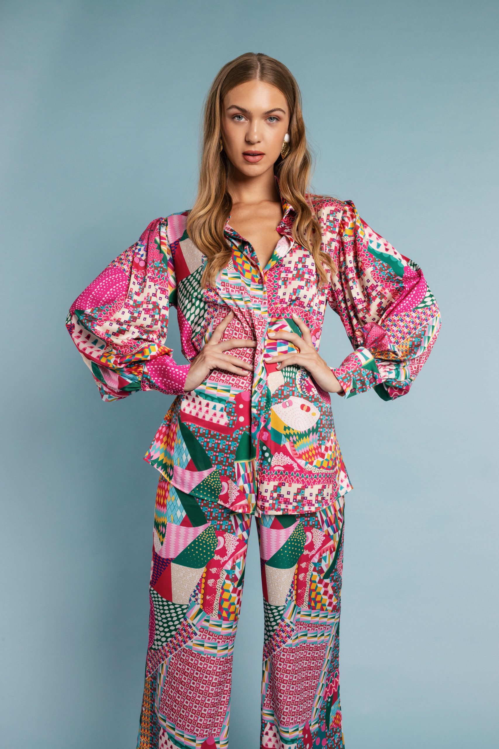 Brigitte Shirt Oversized Silk-Touch Front View