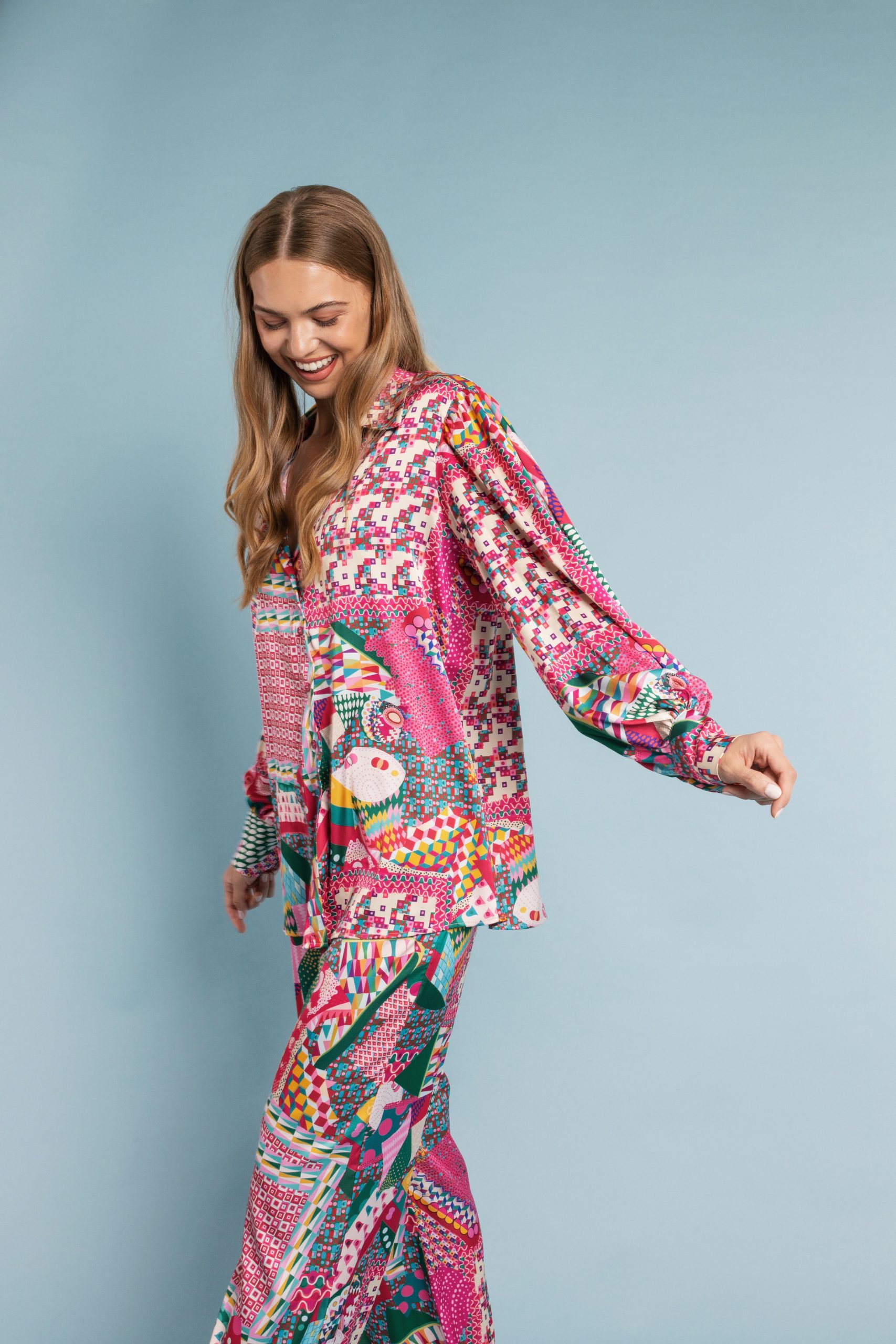 Brigitte Shirt Oversized Silk-Touch Shirt Front View