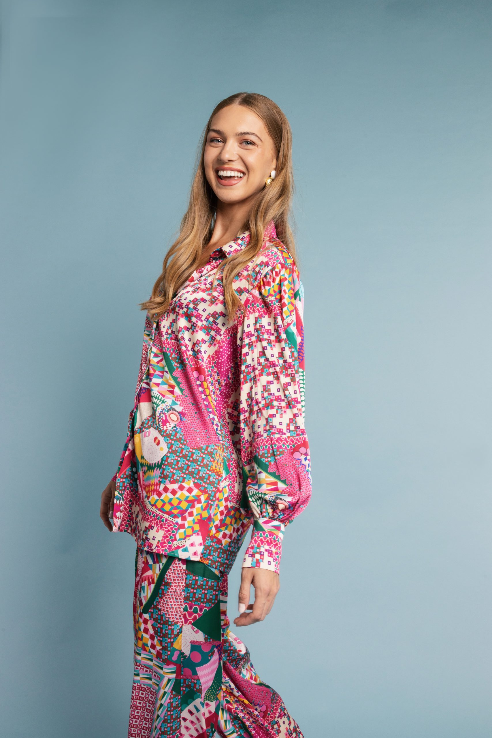 Brigitte Shirt Oversized Silk-Touch Shirt Front View